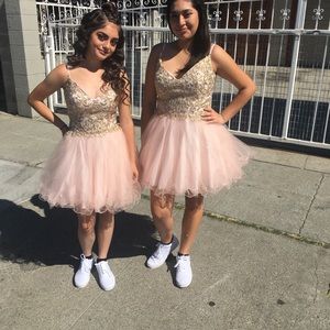 Prom dress  light pink and gold